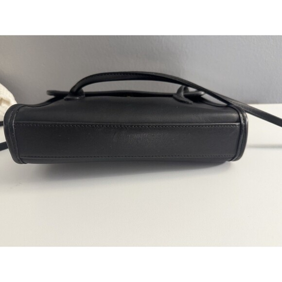 Rare Vintage Coach Black Leather Laurie Double Strap Flap Shoulder Bag 9032 - Picture 6 of 10